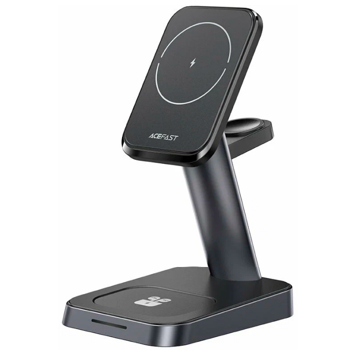 Зарядная станция ACEFAST 3 в 1 Desktop wireless charging stand E3: iPhone, Airpods,iWatch 15W, черная