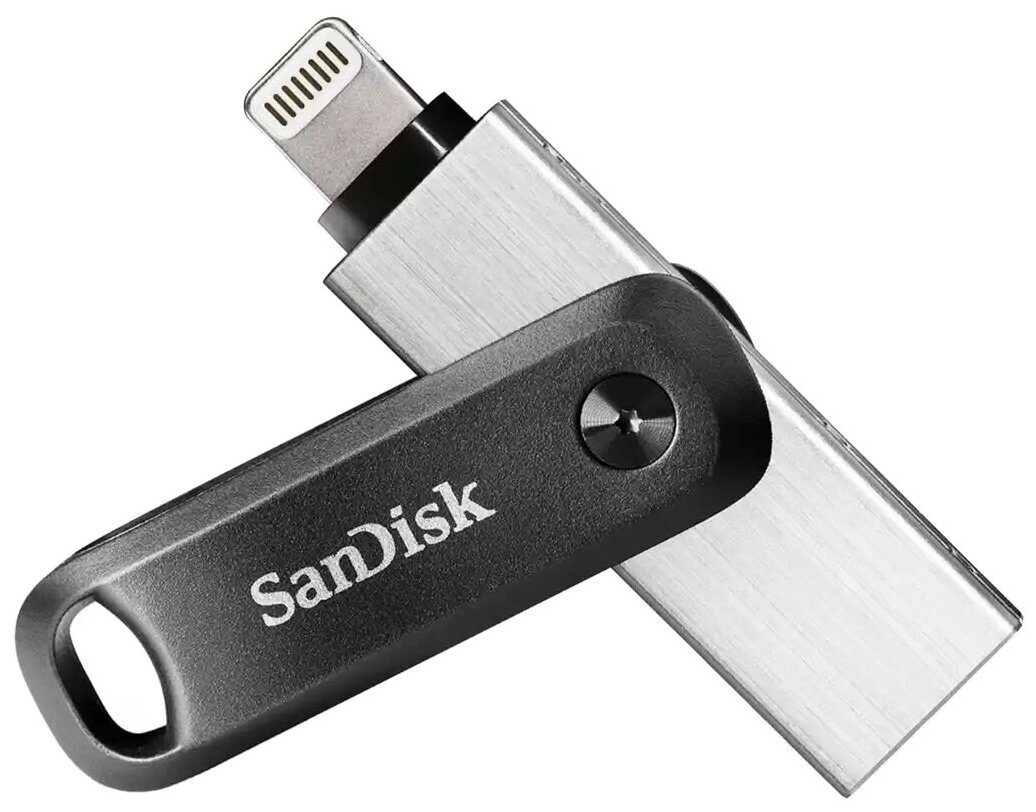 Флеш-накопитель USB 3.0 SanDisk 128ГБ Go iXpand  for iPhone and iPad (USB3.0/Lightning), Черный