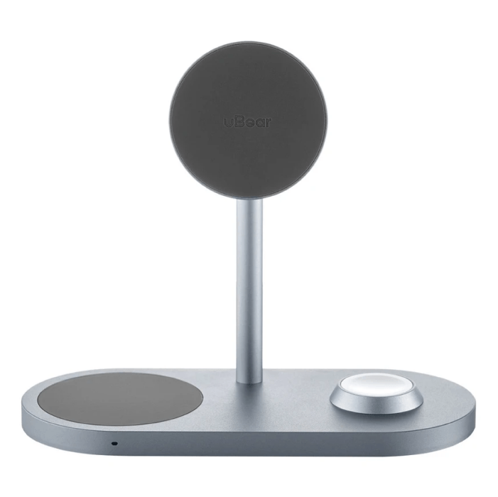 Беспроводное зарядное устройство Ubear Stage Pro 3 в 1 Magnetic, серый