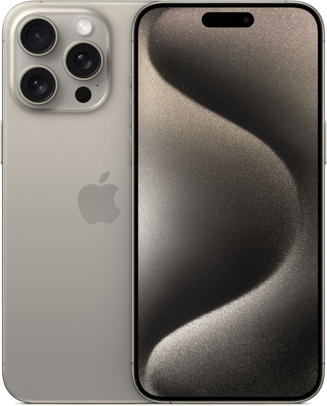 iPhone 15 Pro Max 256Гб (1sim + eSIM / 85% / Без коробки) Натуральный титан - Б/У ★★★★☆