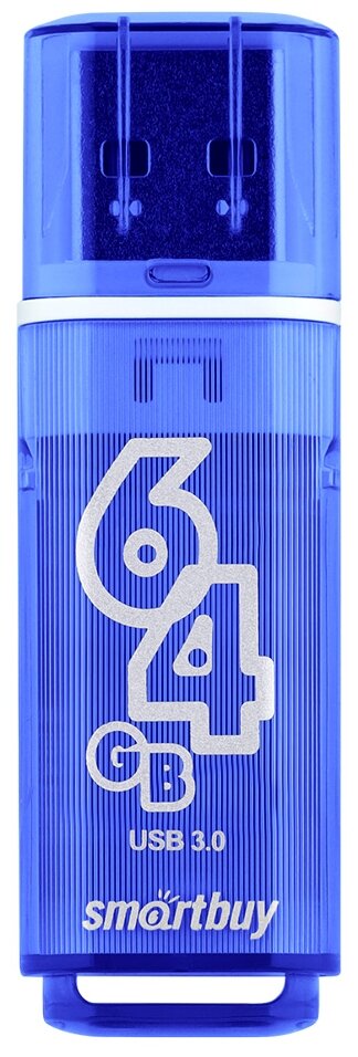Флеш-накопитель USB 3.0 Smartbuy 64Гб Smart Buy Glossy, Темно-синий