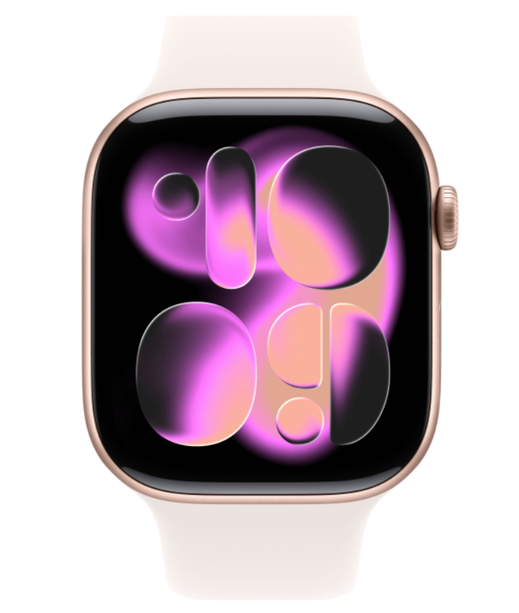 Apple Watch Series 11 GPS 42 мм, корпус цвета "розовое золото", ремешок цвета "бежевый" (без коробки) - Б/У