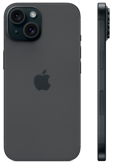 iPhone 15 Plus 128Гб (1 sim + eSIM / 82%) Черный - Б/У ★★★★☆