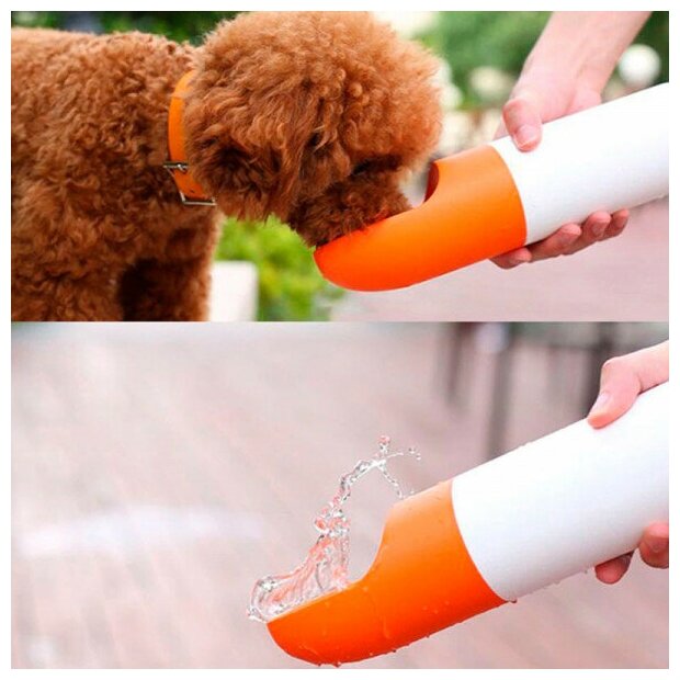 Поилка для животных Xiaomi Moestar Rocket Portable Pet Cup, Оранжево-серый