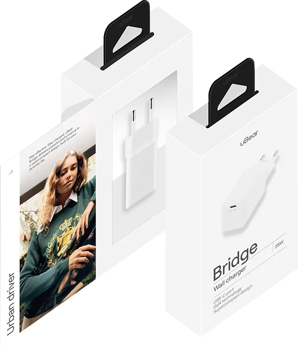Сетевое зарядное устройство uBear Wall Charger Bridge USB-C, 35W, Белый