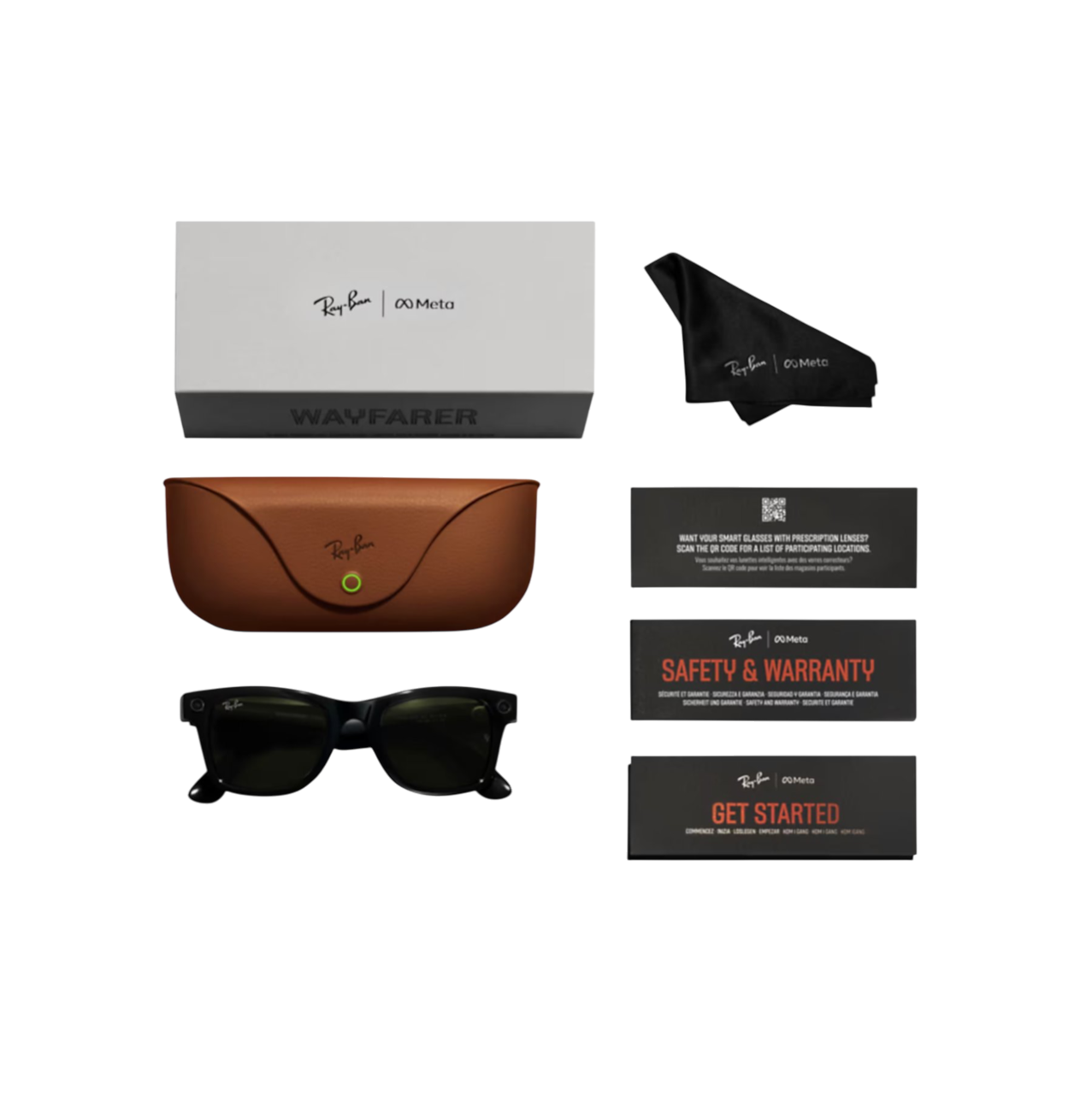 Умные очки RayBan Wayfarer RW4006 Shiny Black/Green (150 - 50 размер) в 